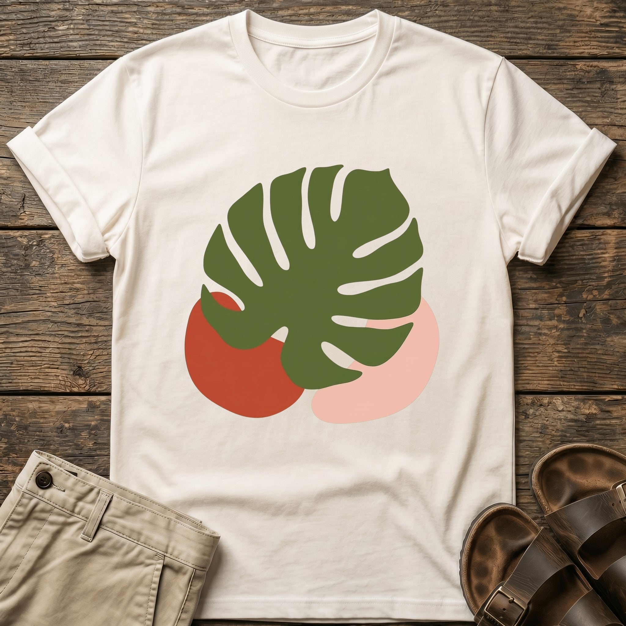 Monstera Abstract Art T-Shirt