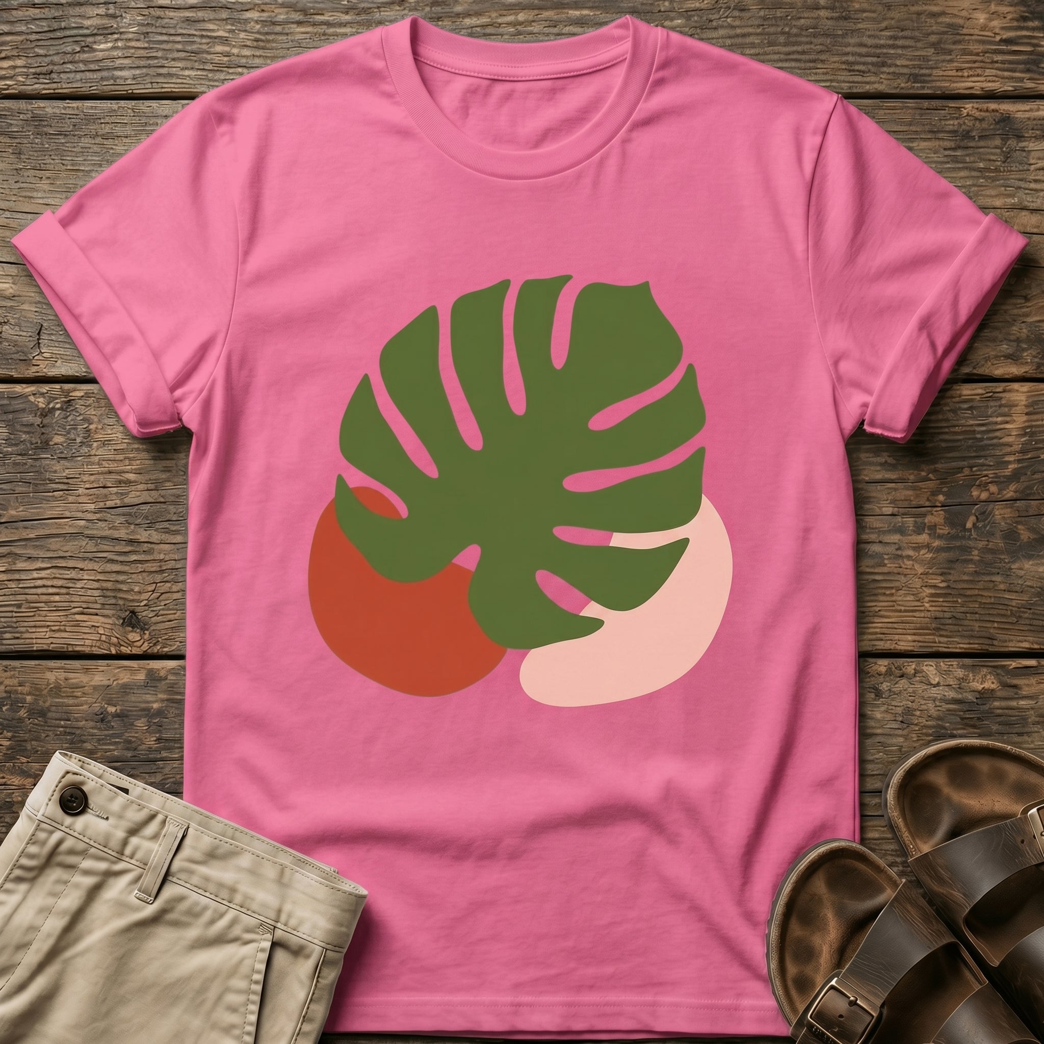 Monstera Abstract Art T-Shirt
