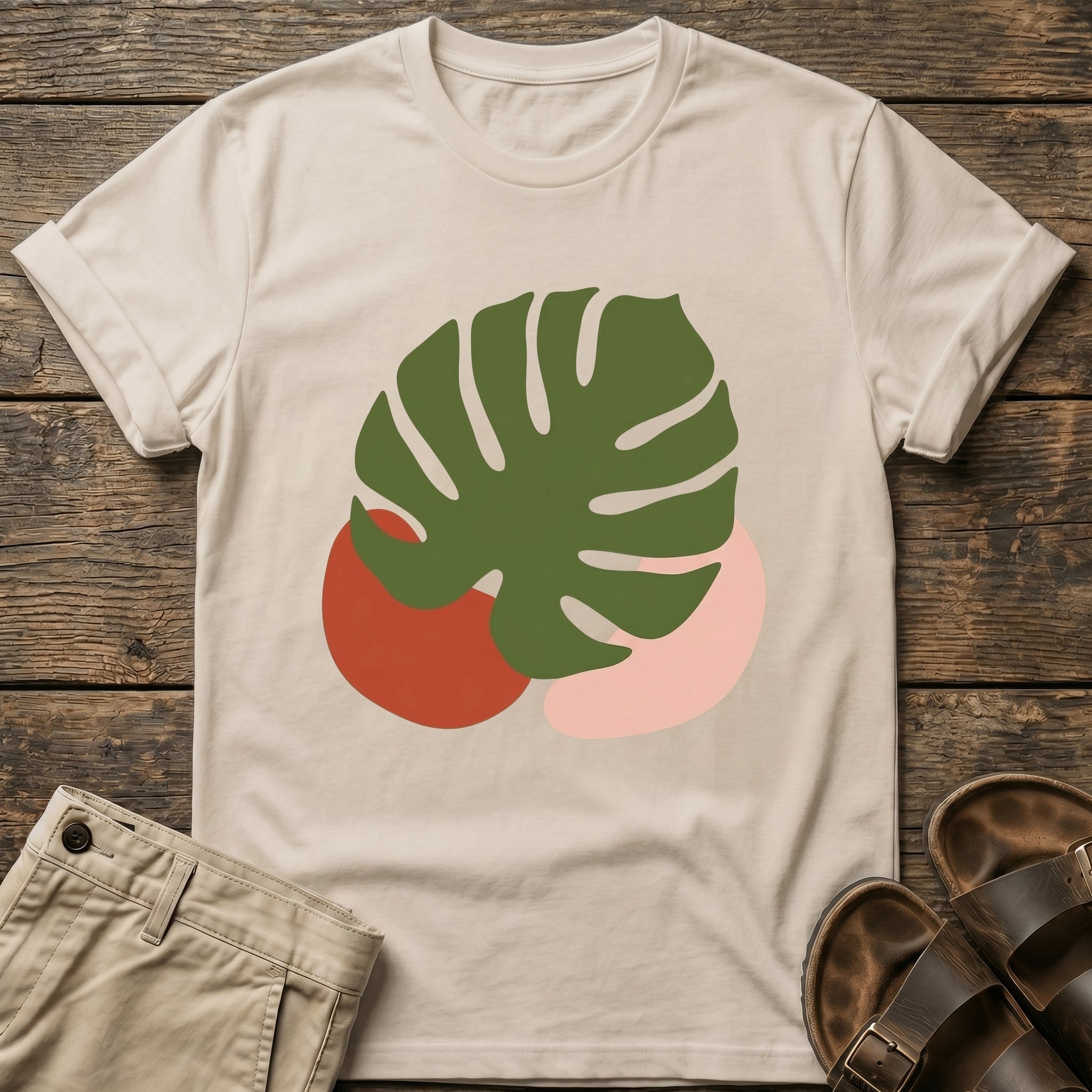 Monstera Abstract Art T-Shirt