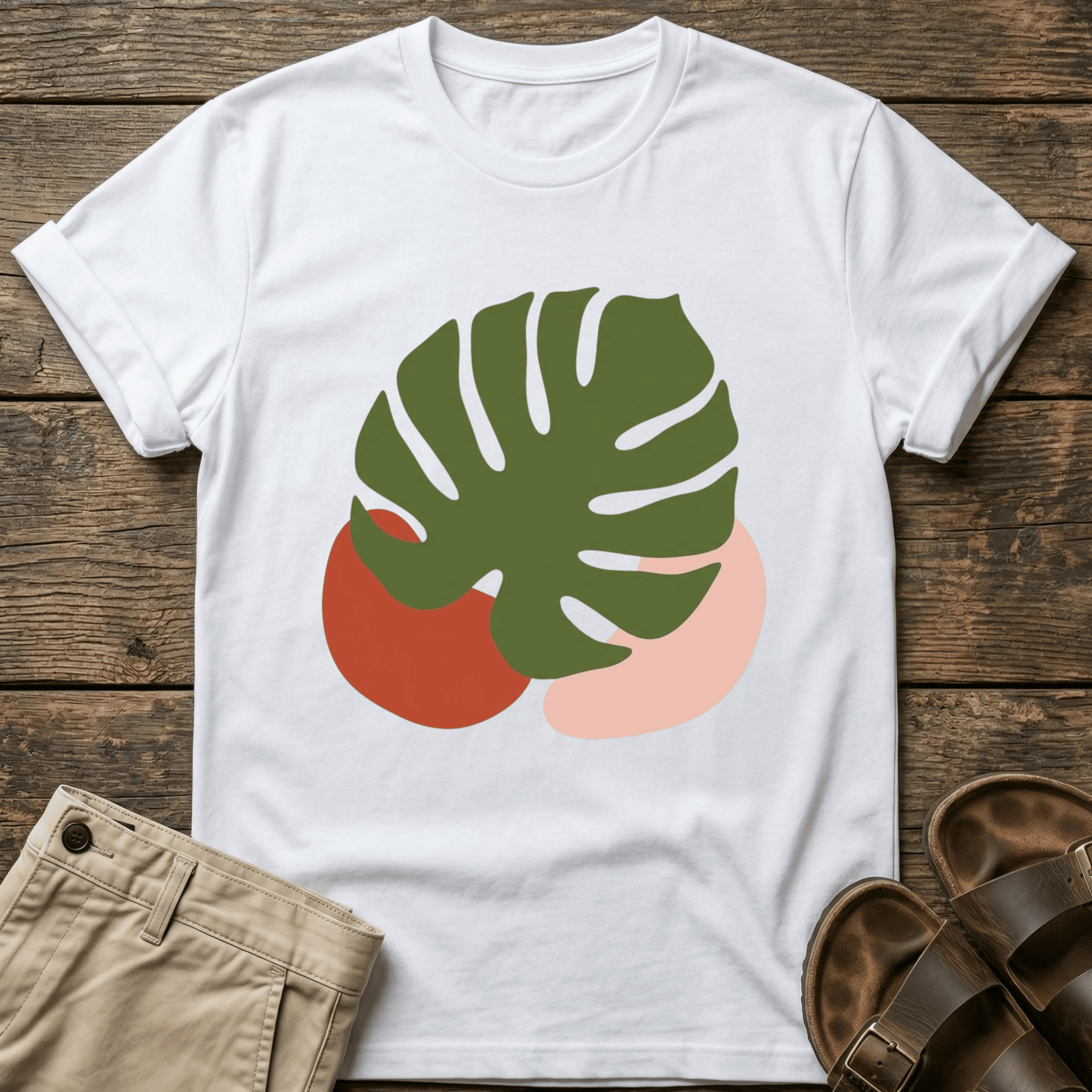 Monstera Abstract Art T-Shirt