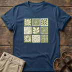 Green Nature Squares Print T-Shirt
