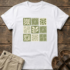 Green Nature Squares Print T-Shirt
