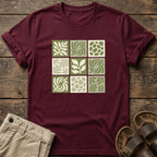 Green Nature Squares Print T-Shirt