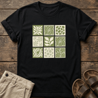 Green Nature Squares Print T-Shirt
