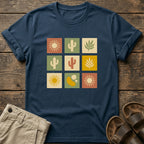 Retro Cactus & Sun Grid T-Shirt