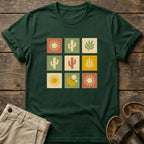 Retro Cactus & Sun Grid T-Shirt