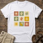Retro Cactus & Sun Grid T-Shirt