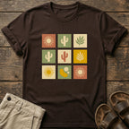 Retro Cactus & Sun Grid T-Shirt