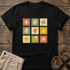 Retro Cactus & Sun Grid T-Shirt