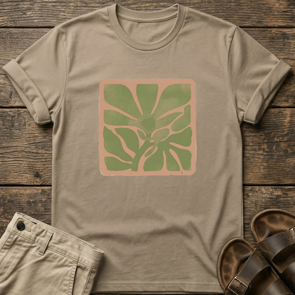 Earthy Green Floral Graphic T-Shirt