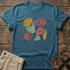 Botanical Retro Sun & Moon Flower T-Shirt