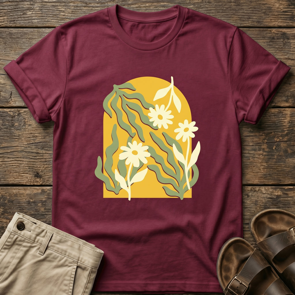 Retro Yellow Daisy Graphic T-Shirt