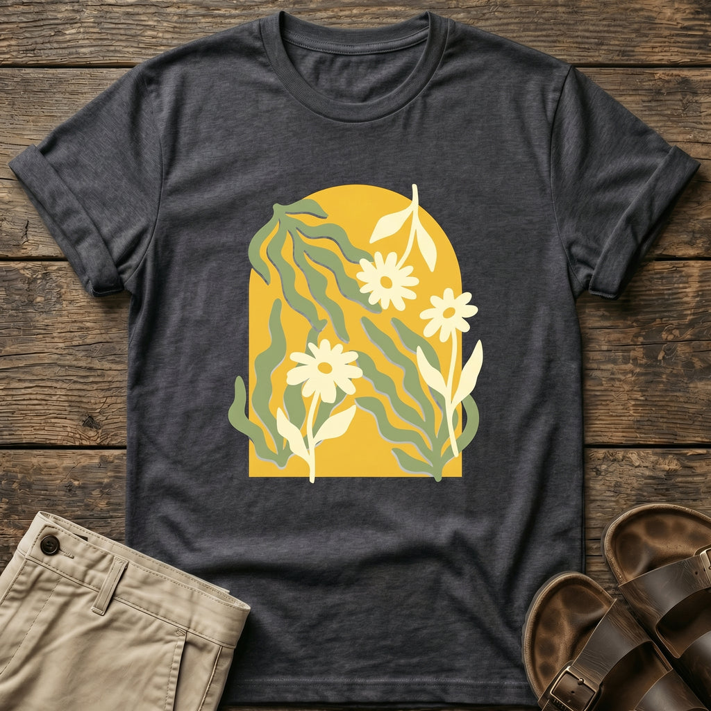 Retro Yellow Daisy Graphic T-Shirt