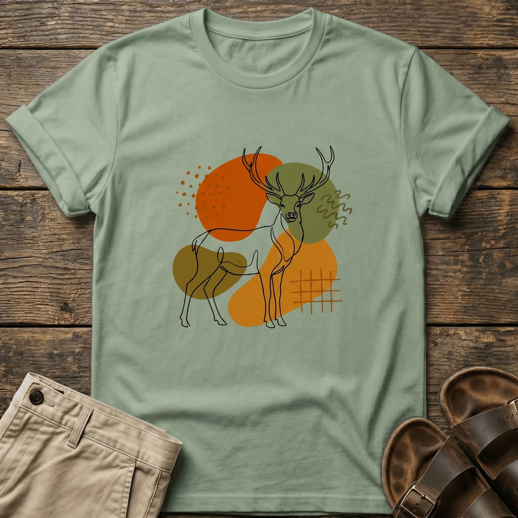 Abstract Earth Tone Deer T-Shirt