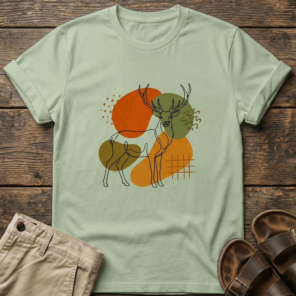 Abstract Earth Tone Deer T-Shirt