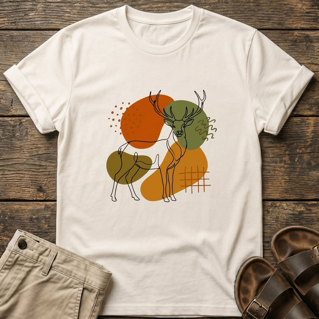 Abstract Earth Tone Deer T-Shirt