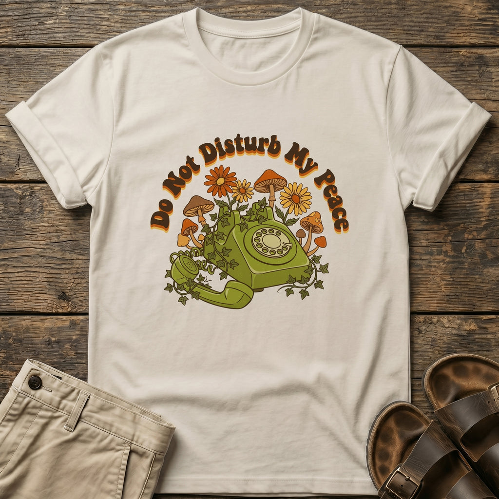 "Do Not Disturb My Peace" Floral Telephone T‑Shirt