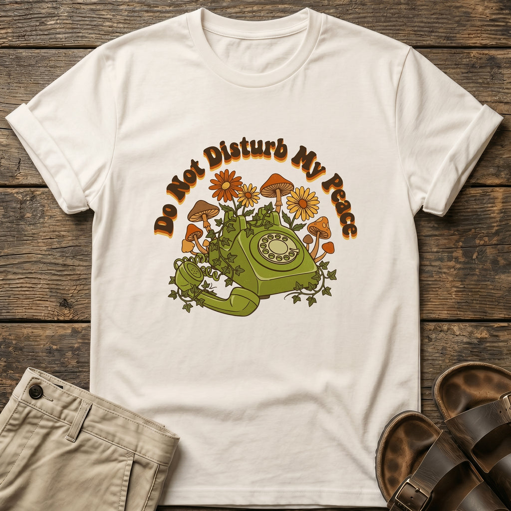 "Do Not Disturb My Peace" Floral Telephone T‑Shirt