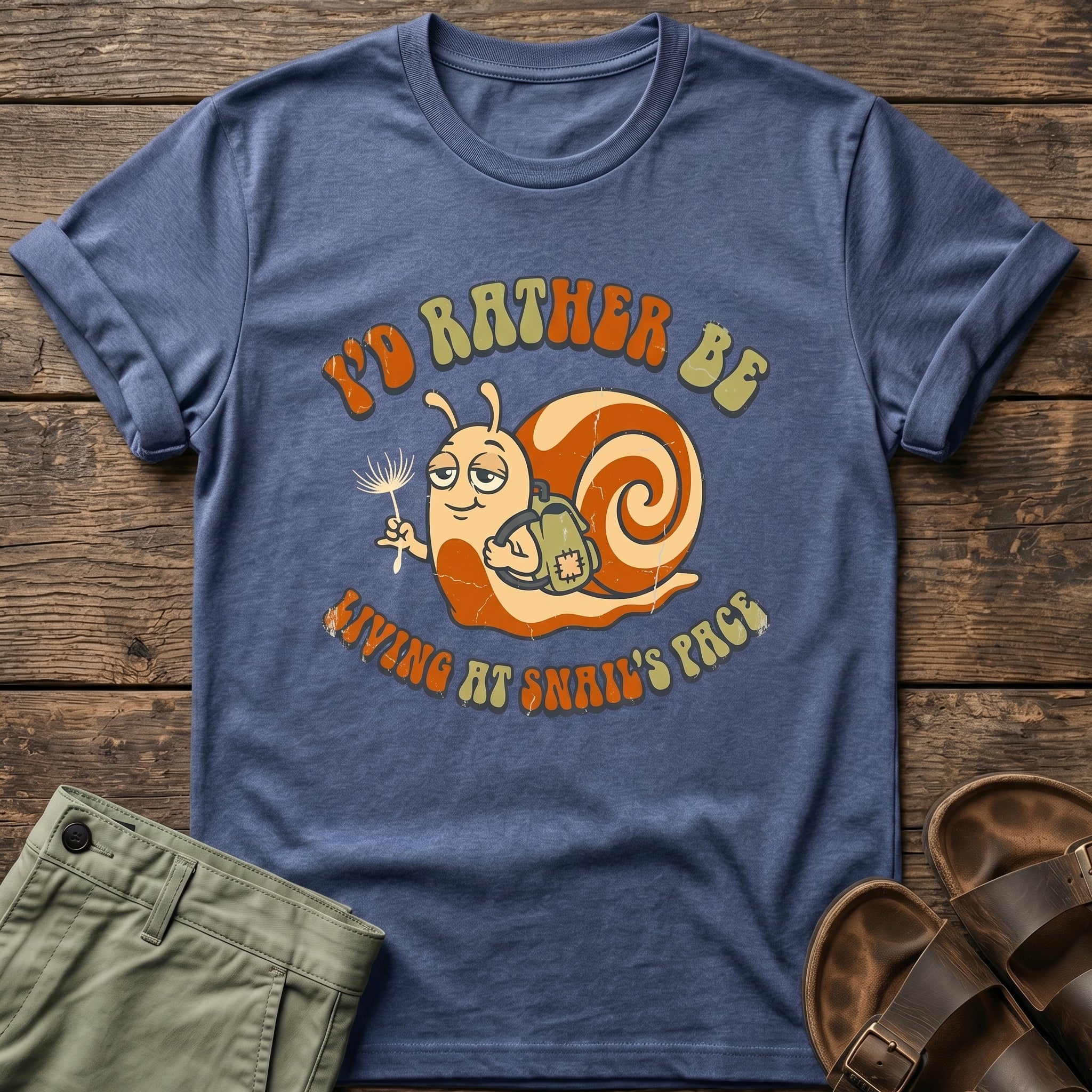 "I'd Rather Be Living at Snail's Pace" Snail T-Shirt