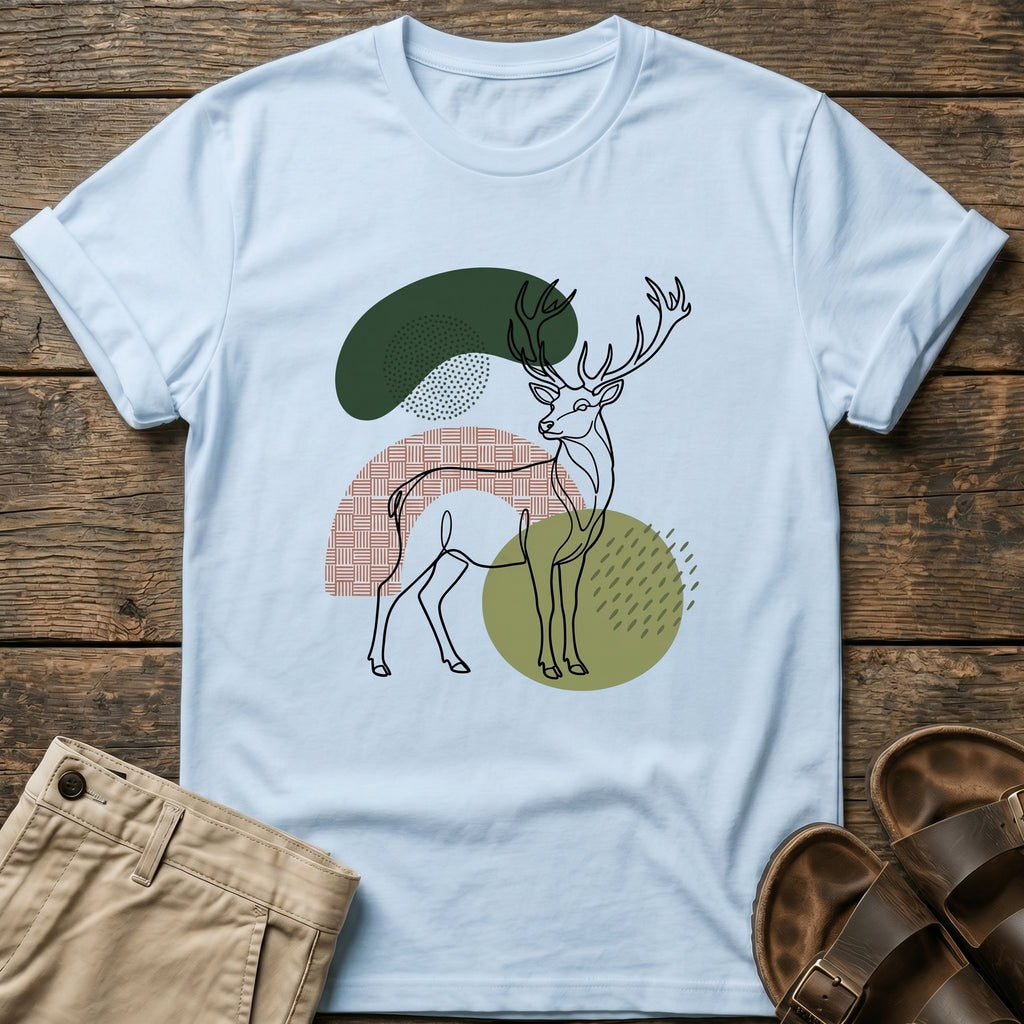 Abstract Deer Outline Graphic T-Shirt