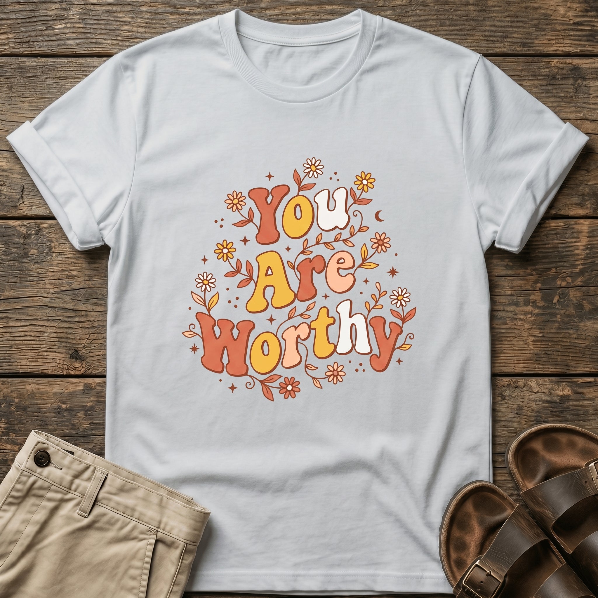 You Are Worthy Floral Graphic T-Shirt