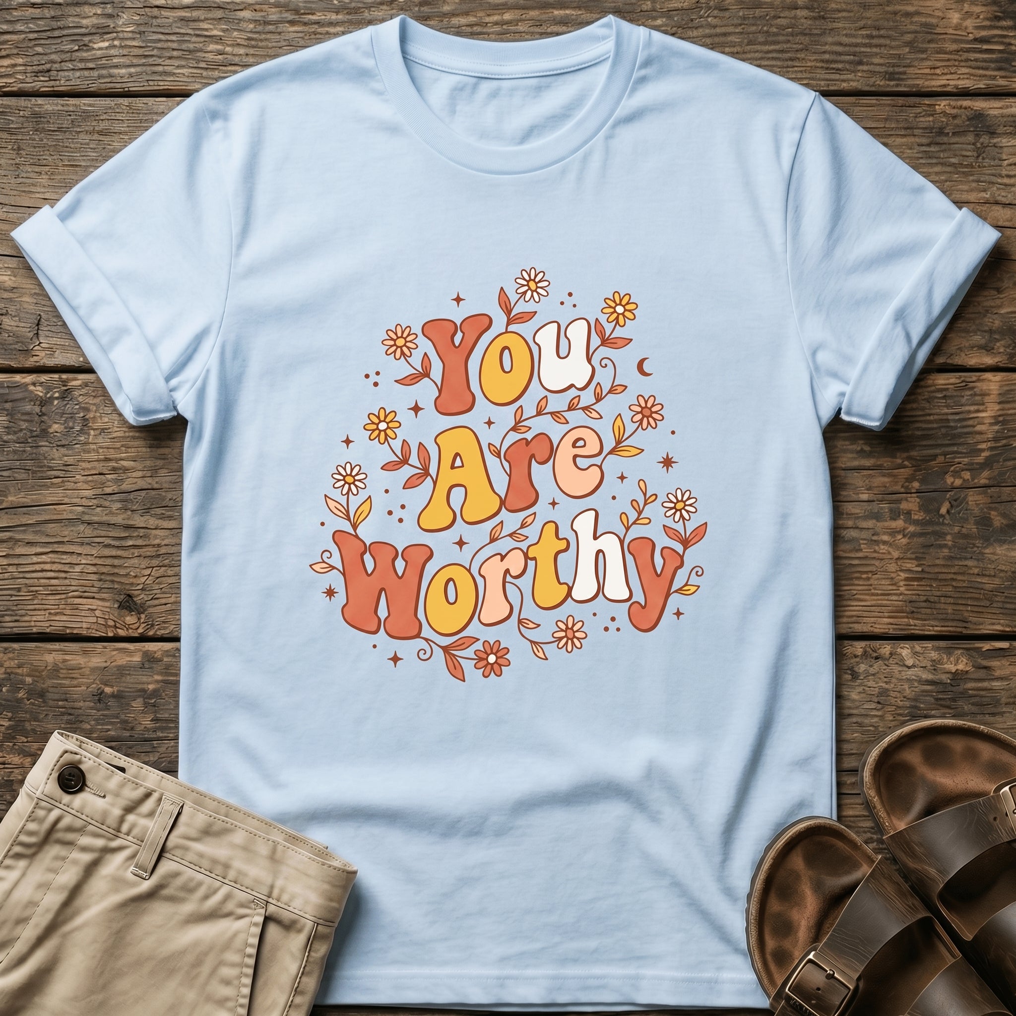You Are Worthy Floral Graphic T-Shirt