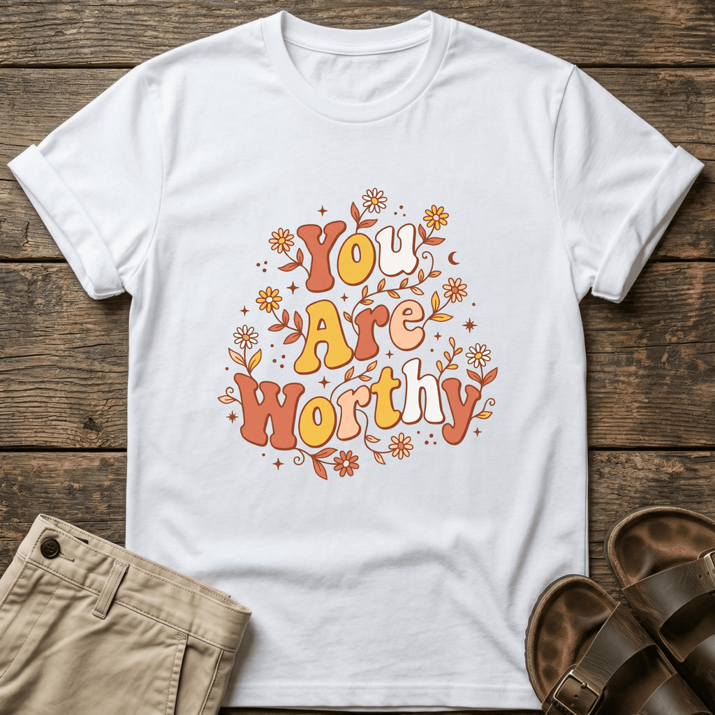 You Are Worthy Floral Graphic T-Shirt
