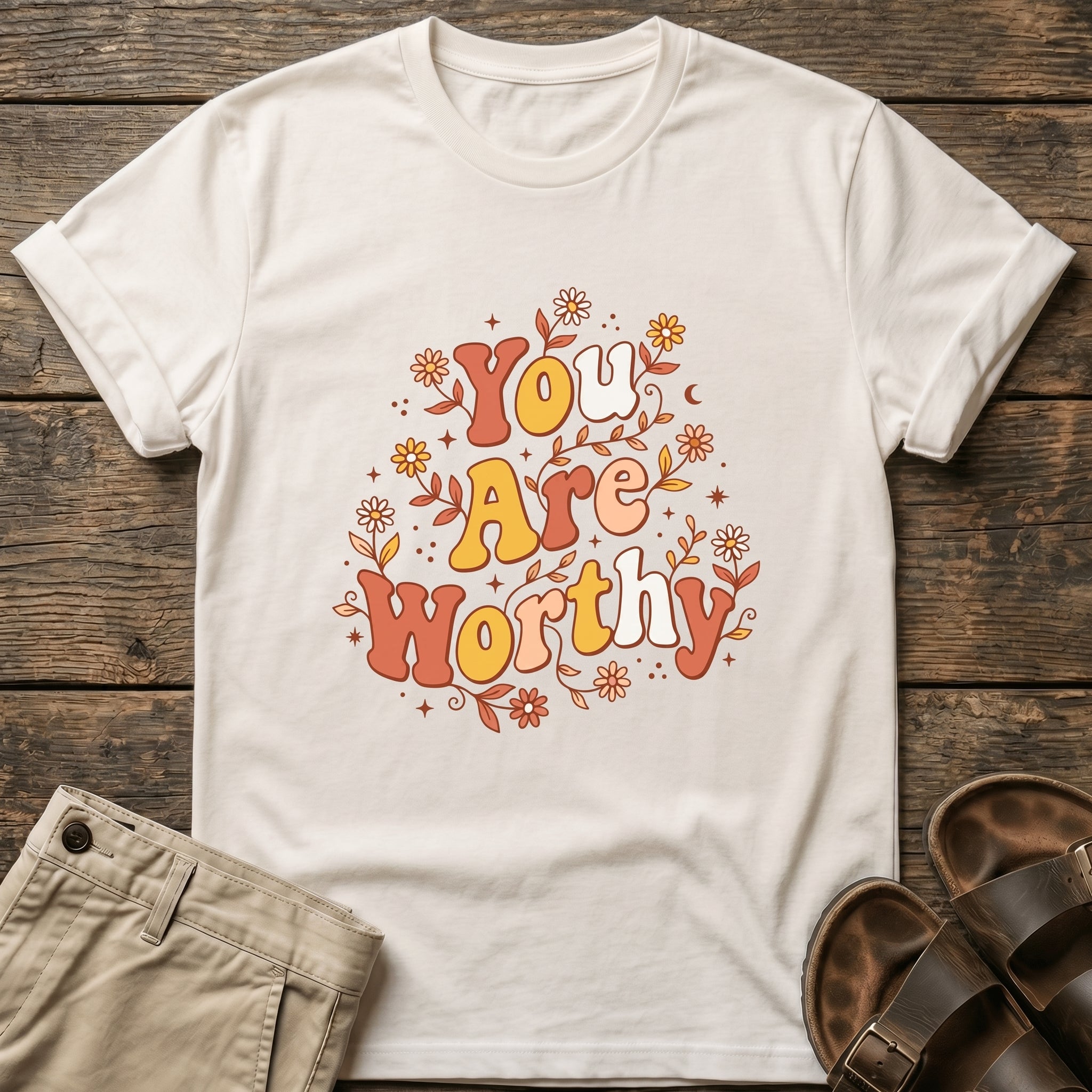 You Are Worthy Floral Graphic T-Shirt