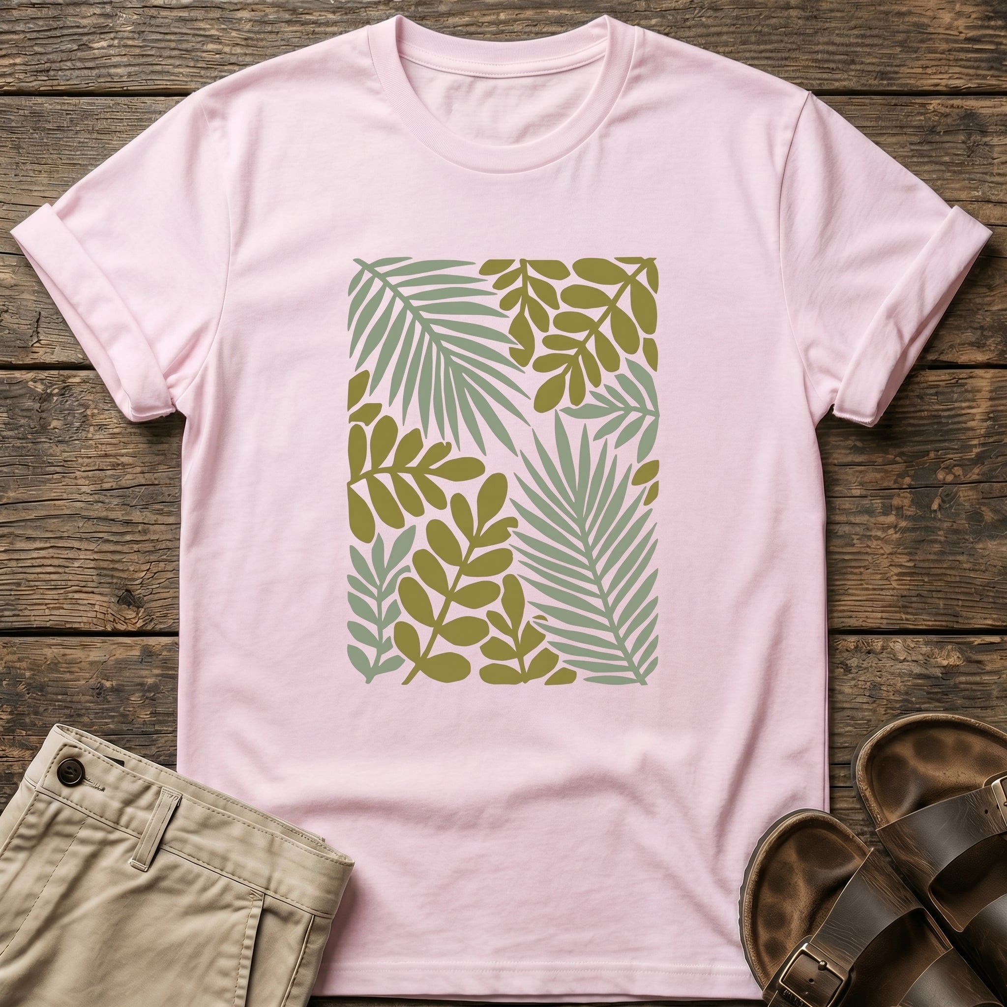 Tropical Leaf Botanical Graphic T-Shirt