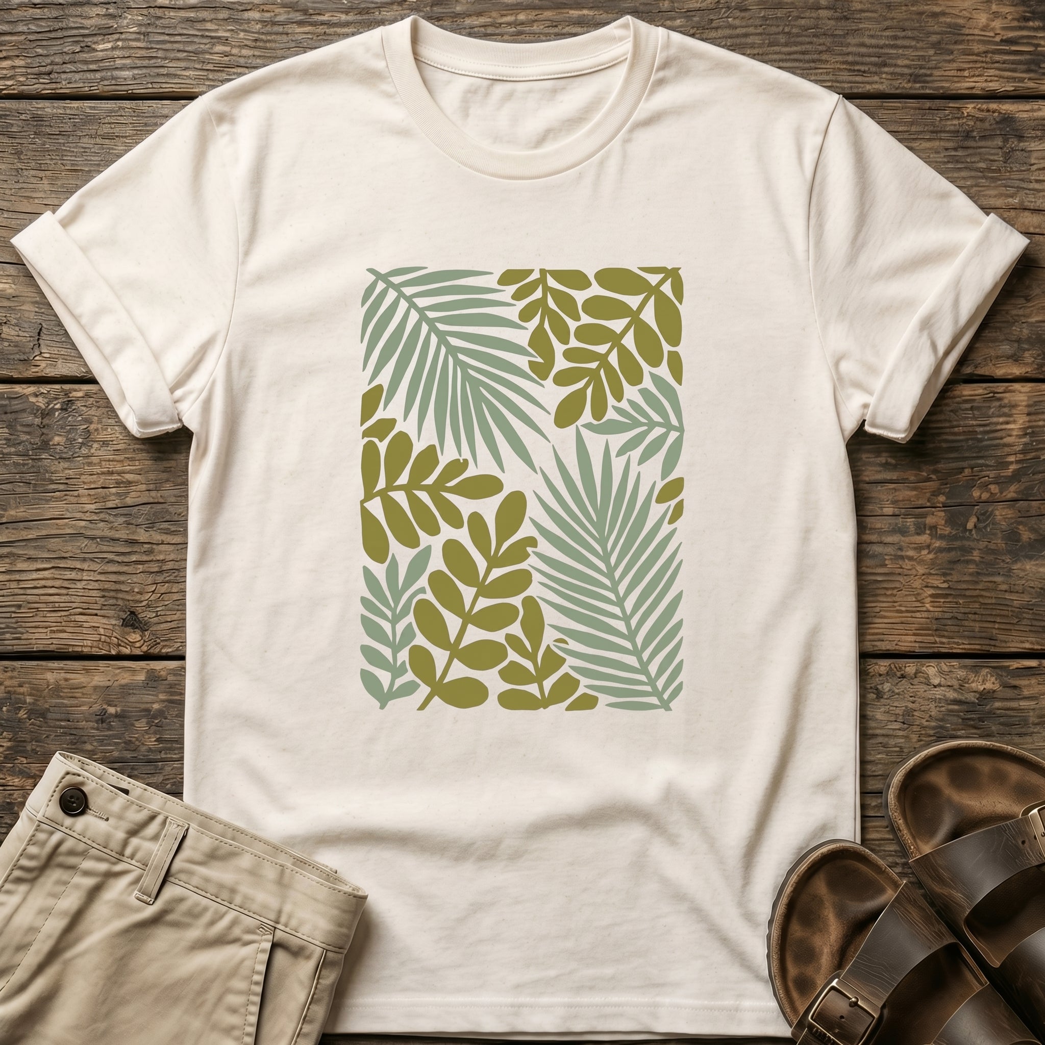 Tropical Leaf Botanical Graphic T-Shirt