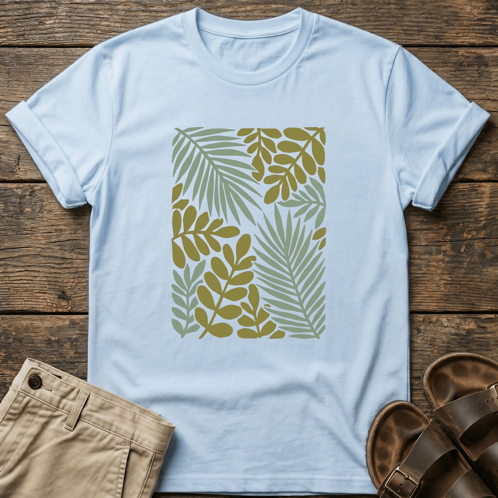 Tropical Leaf Botanical Graphic T-Shirt
