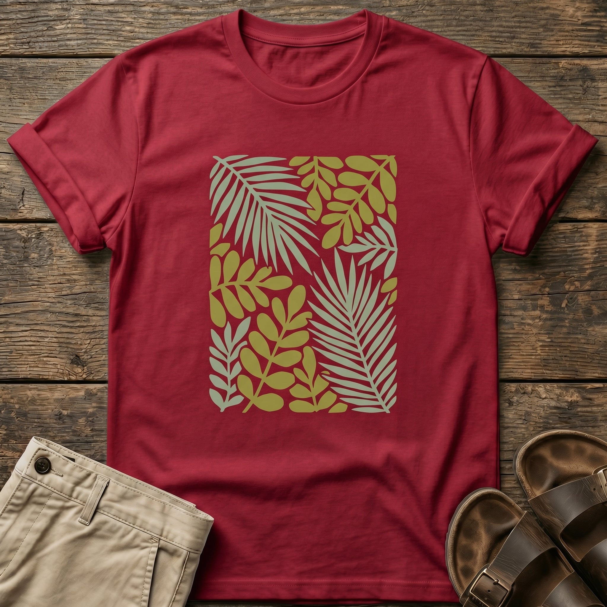 Tropical Leaf Botanical Graphic T-Shirt