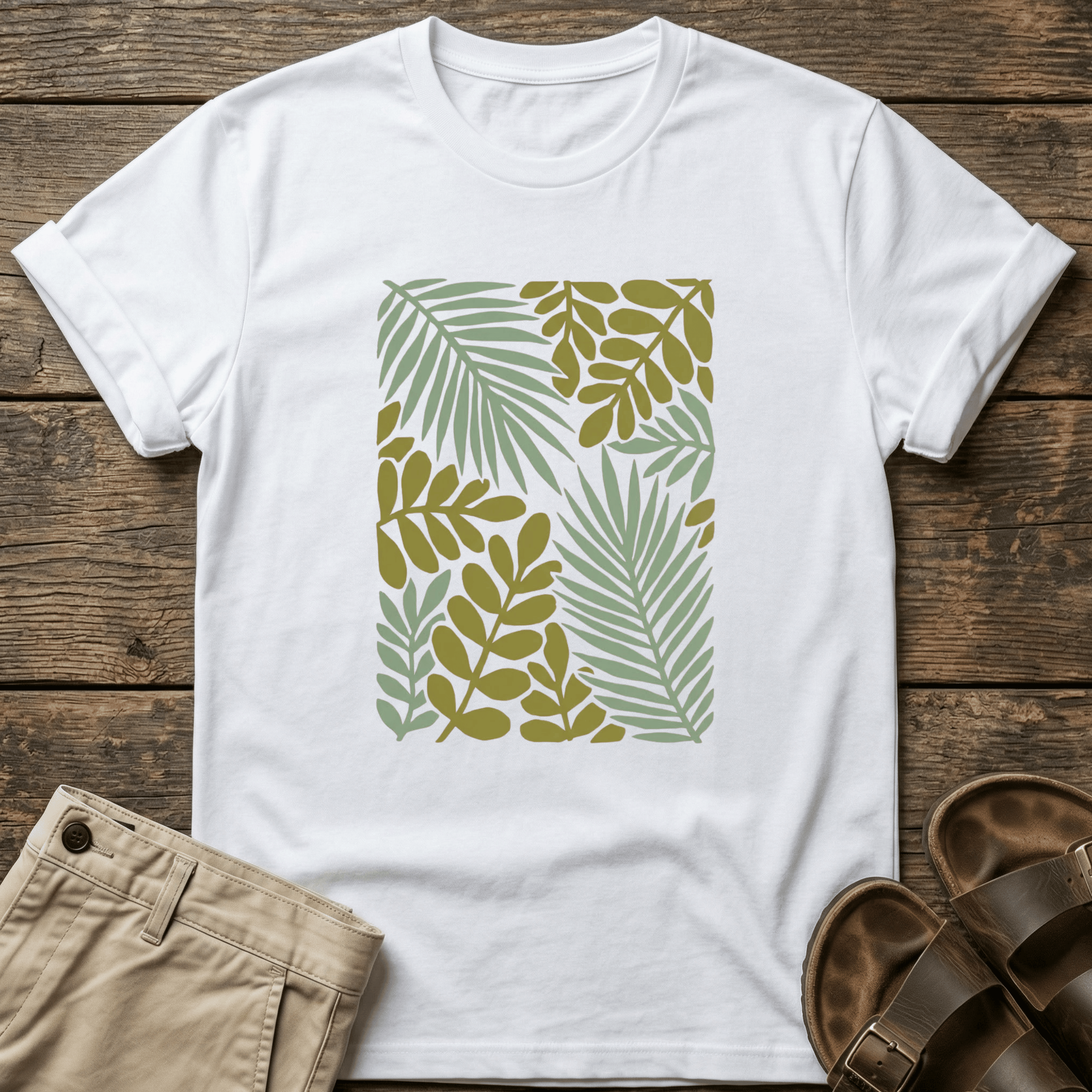 Tropical Leaf Botanical Graphic T-Shirt