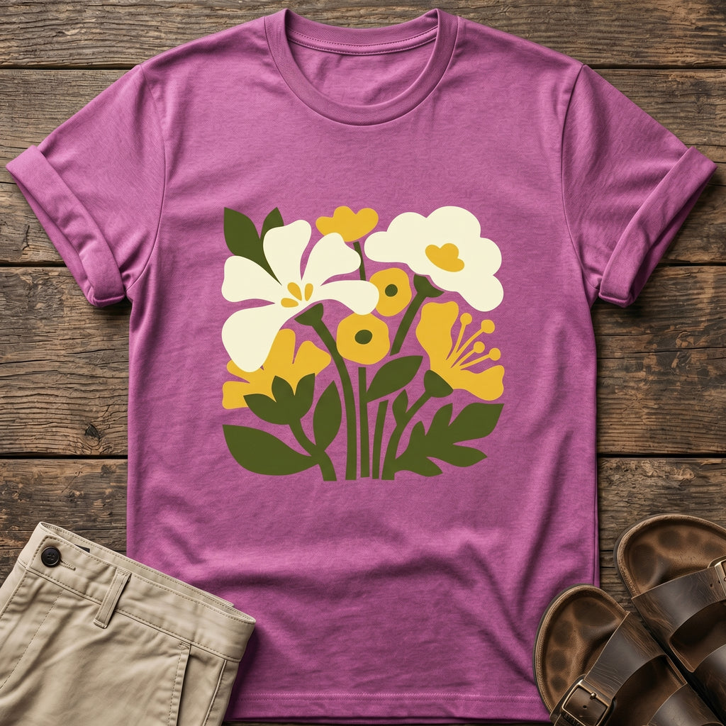 Yellow White Wildflower Garden T-Shirt