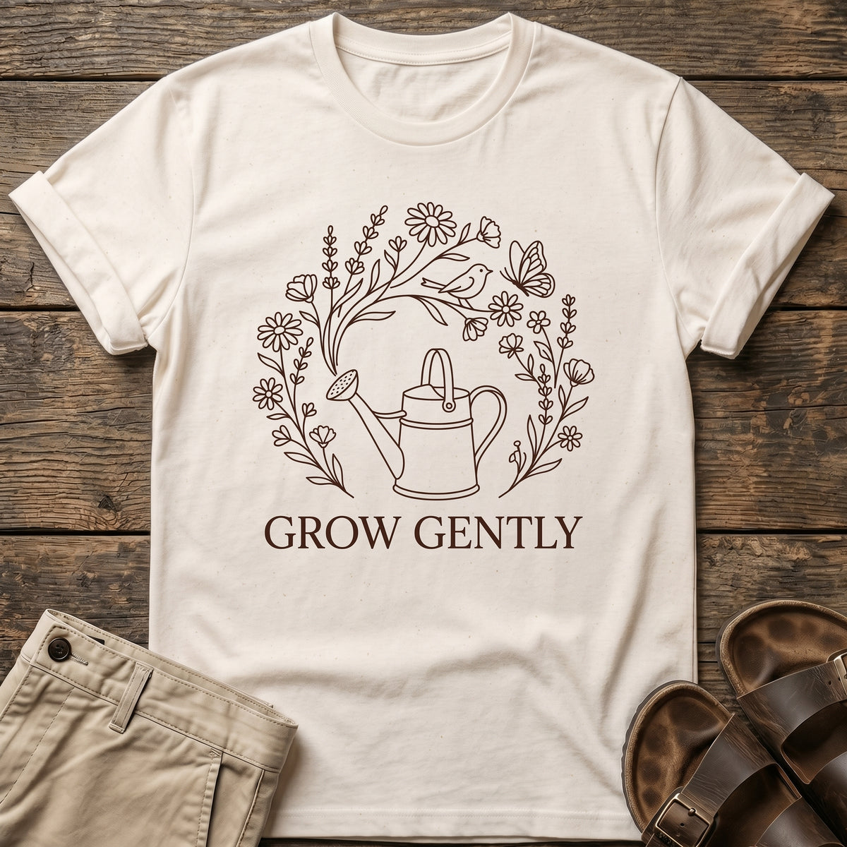 Grow Gently Watering Can T-Shirt