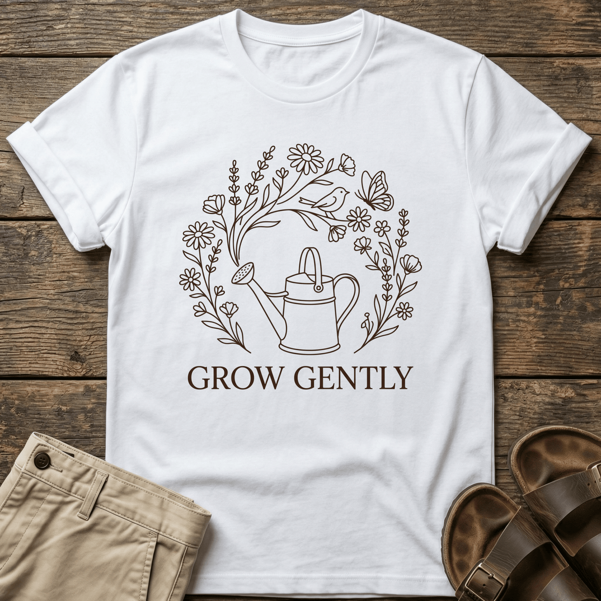 Grow Gently Watering Can T-Shirt