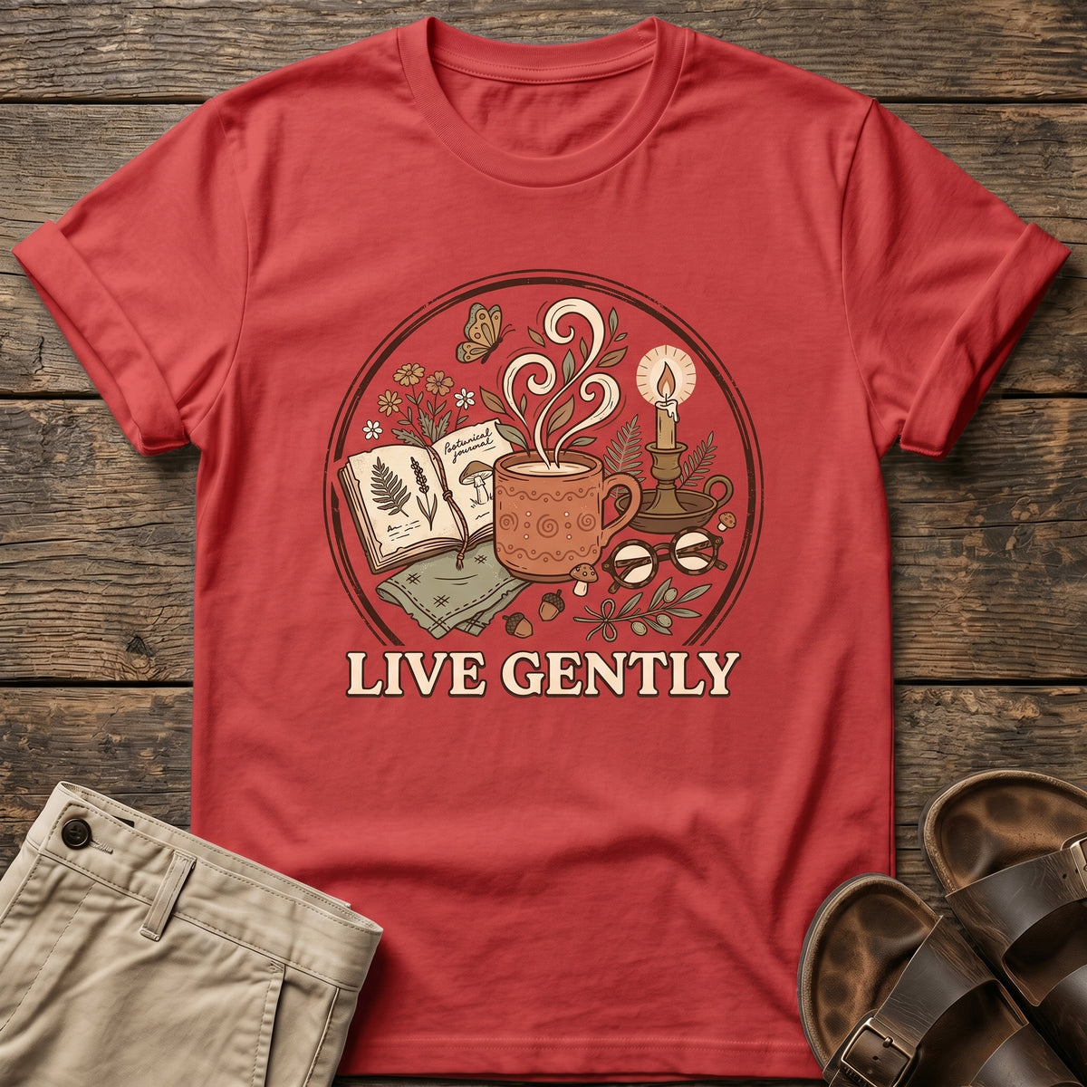 Live Gently Mug & Book T-Shirt