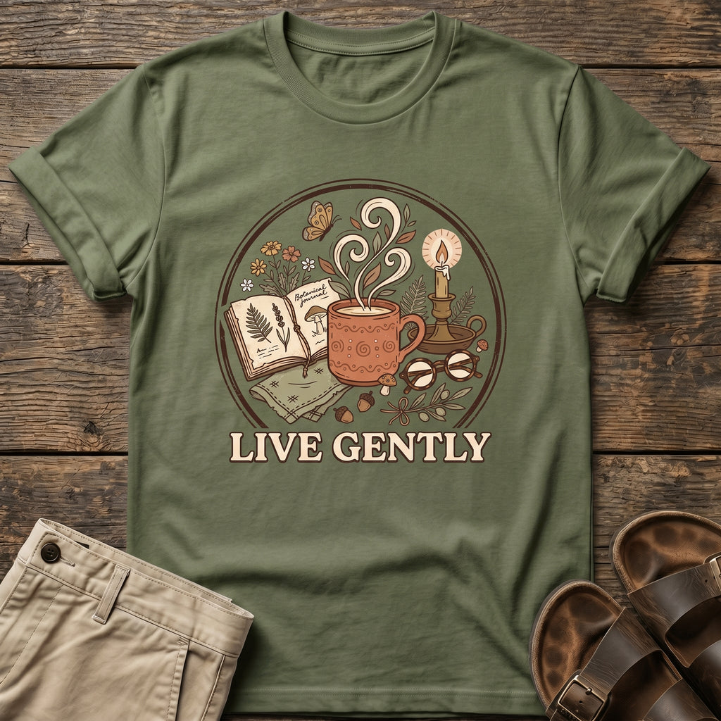 Live Gently Mug & Book T-Shirt