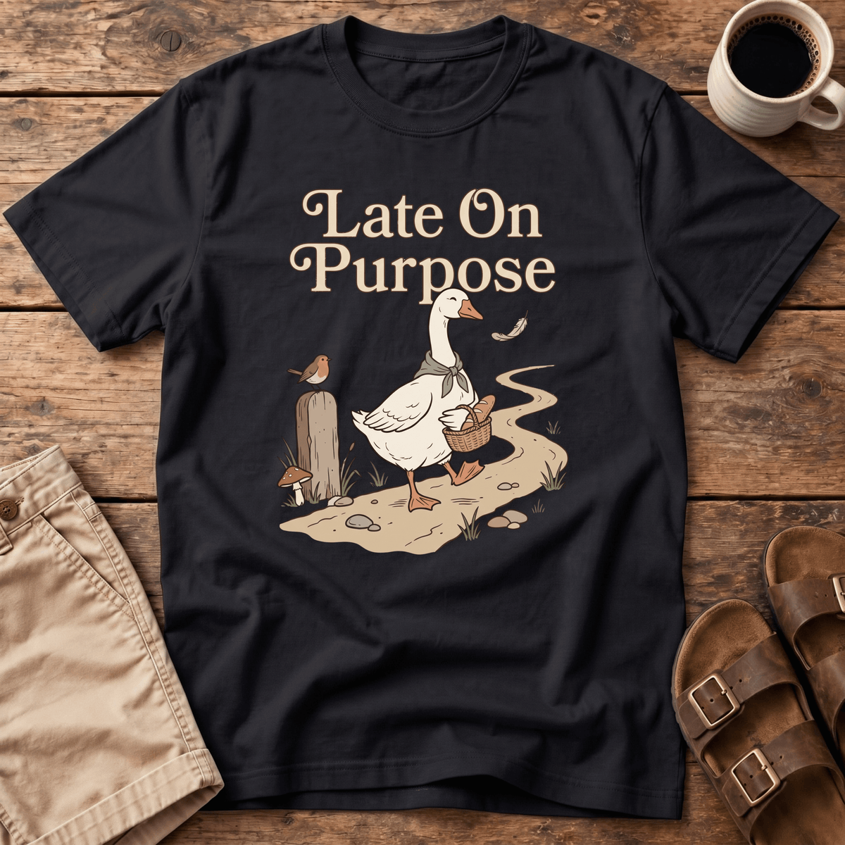 Late On Purpose Goose T-Shirt