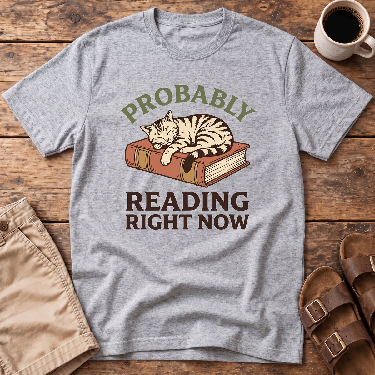 Reading Right Now Cat T-Shirt