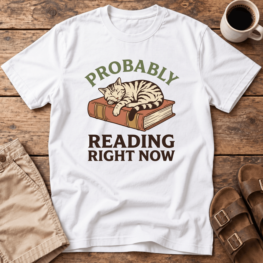 Reading Right Now Cat T-Shirt