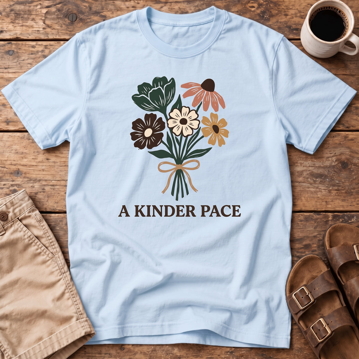 A Kinder Pace Floral T‑Shirt