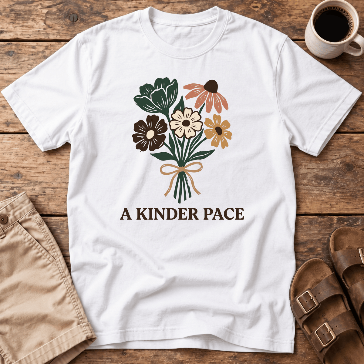 A Kinder Pace Floral T‑Shirt