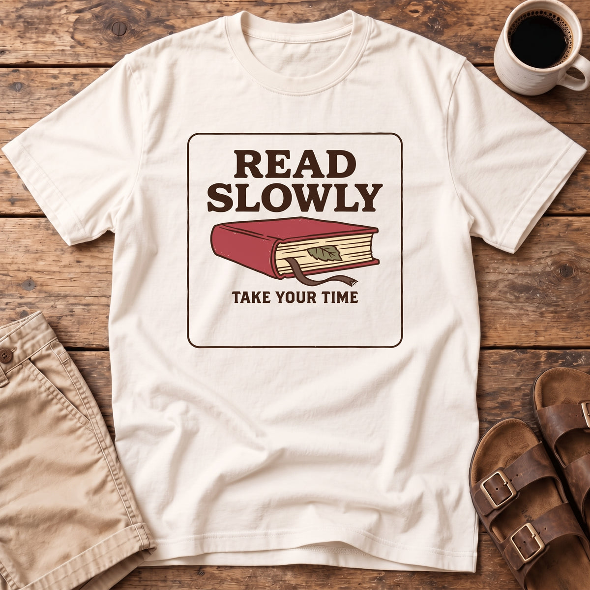 Read Slowly Book Graphic T-Shirt