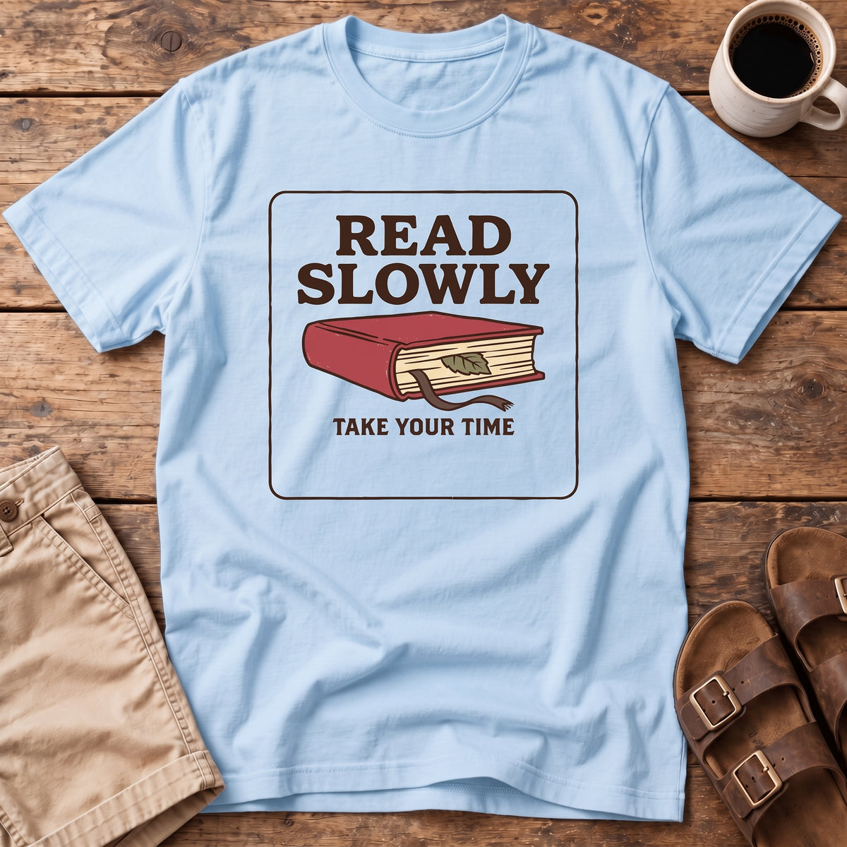 Read Slowly Book Graphic T-Shirt
