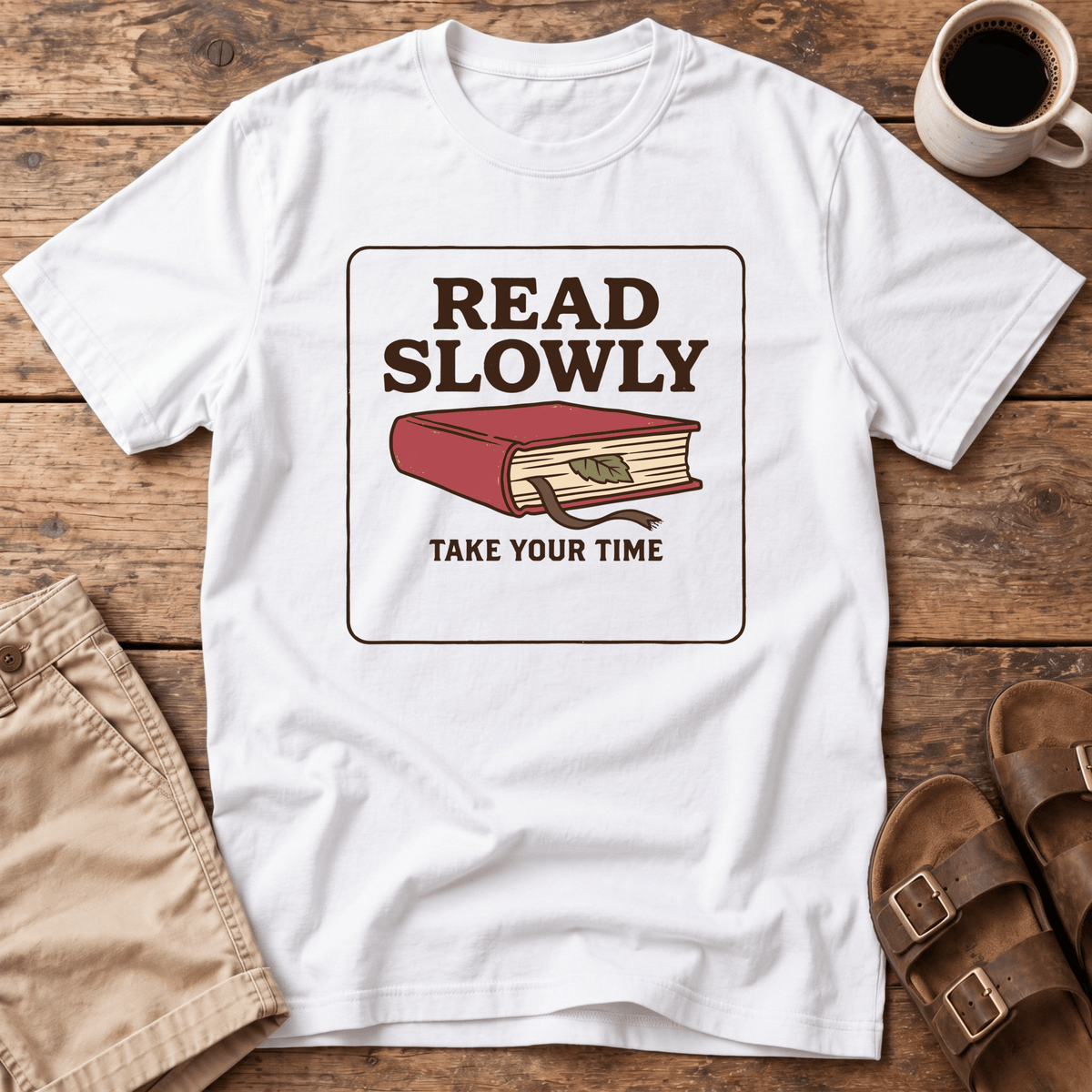 Read Slowly Book Graphic T-Shirt