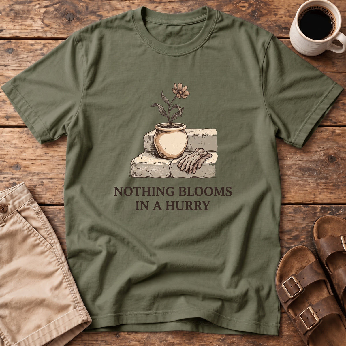 Nothing Blooms In A Hurry T-Shirt